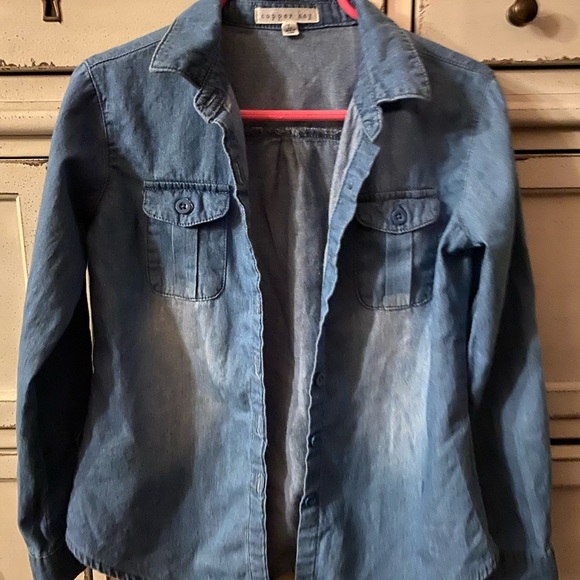 Copper Key Denim button down longsleeve kids shirt​ - Picture 4 of 6